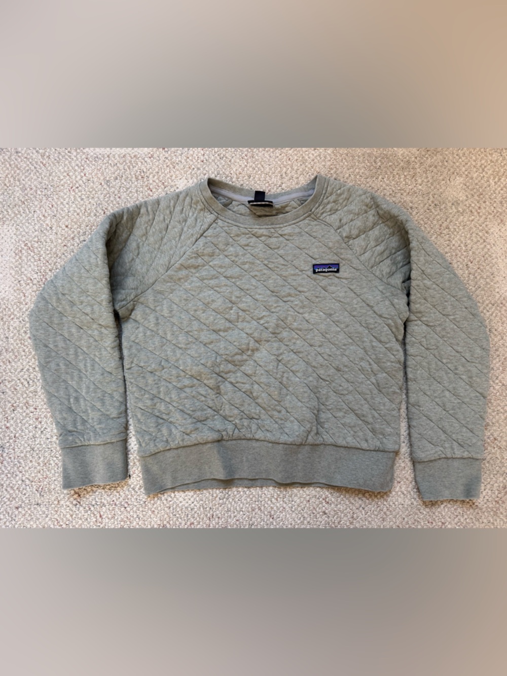 Patagonia Quilted Crewneck Sweatshirt - Light Olive